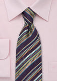 Cravata violet cu dungi subtiri--Cravate Online
