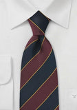 Cravata XXL de regimentala britanic visiniu--Cravate Online