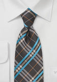 Cravate afaceri carouri cafee-albastru--Cravate Online