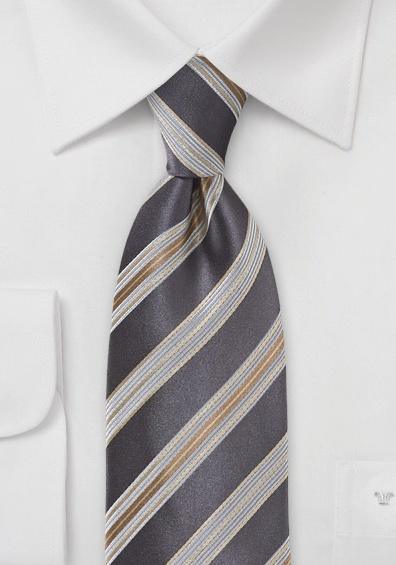 Cravate afaceri italienesti dungi gri inchis--Cravate Online