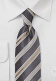Cravate afaceri italienesti dungi gri inchis