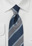 Cravate albastre cu dungi Mr. Senior 8.5 cm
