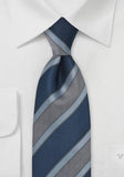 Cravate albastre cu dungi Mr. Senior SBE-2723--Cravate Online