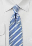 Cravate albastru bumbac si matase cu dungi--Cravate Online
