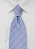Cravate albastru ghetar cu roz
