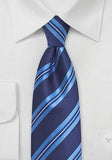 Cravate albastru royal cu dungi albastru deschis--Cravate Online