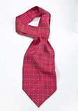 Cravate ascot de nunta rosu cires floral--Cravate Online