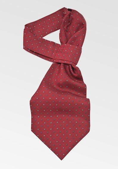 Cravate ascot model floral rosu inchis--Cravate Online