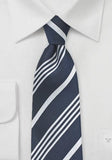 Cravate avocati dungi albe fond albastru--Cravate Online