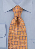Cravate barbati matase portocalie-orange--Cravate Online