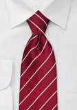 Cravate burgundy-burgundia cu dungi albe--Cravate Online