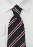 Cravate Cambridge albastru bluemarin, rosu - galben--Cravate Online