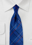 Cravate carouri albastru 148X8 cm--Cravate Online