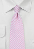Cravate carouri bumbac in carouri roz--Cravate Online