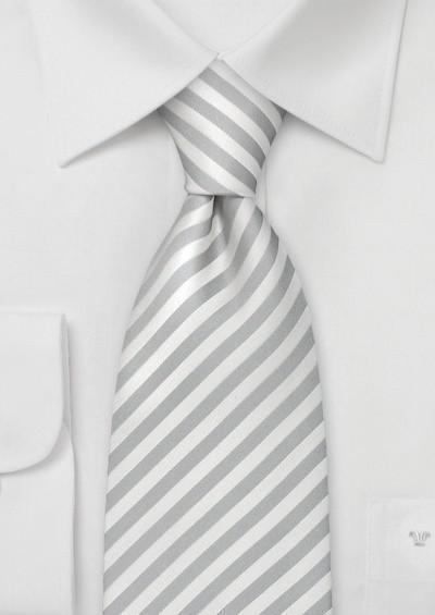 Cravate cu dungi argintii - albe--Cravate Online