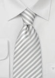 Cravate cu dungi argintii - albe