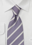 Cravate de afaceri in alb - lila--Cravate Online