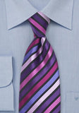 Cravate de afaceri multicolorate magenta, negru, roz