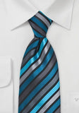 Cravate de afaceri multicolorate negru, albastru, turcoaz