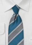 Cravate de birou in dungi de moda verde albastru--Cravate Online