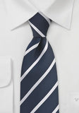 Cravate dungi delicate pe albastru inchis cu dungi albe perlate--Cravate Online