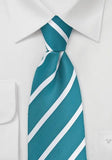 Cravate dungi fine menta turcoaz dungi albe perla--Cravate Online