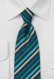 Cravate dungi turcoaz moderne--Cravate Online