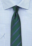 Cravate dungi verde inchis