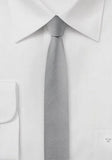 Cravate extra slim argintie, 4cm--Cravate Online