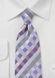 Cravate in carouri purpuriu - mov--Cravate Online