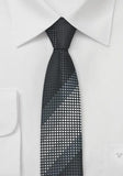 Cravate ingusta subtire negru gri marime lunga--Cravate Online