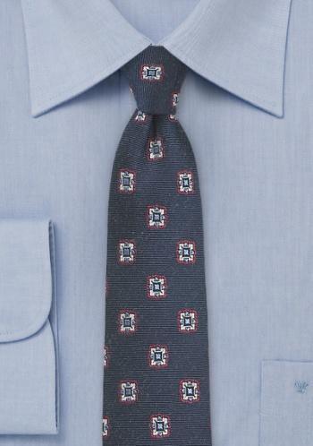 Cravate inguste bluemarin floral--Cravate Online