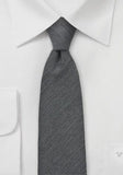 Cravate inguste din lana texturata aspra gri--Cravate Online