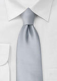 Cravate lungi argintii, ton rece de argint, 160 cm--Cravate Online