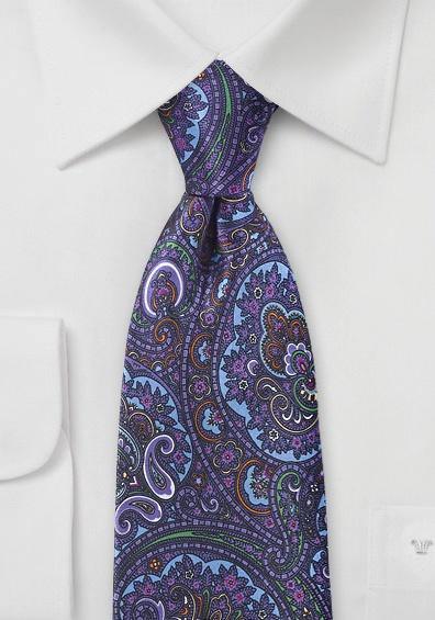 Cravate lux italiana purpur albastru regal--Cravate Online