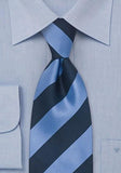Cravate mari, albastru-închis cu dungi, matase--Cravate Online