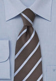Cravate marime mare pentru bărbați, design structură, dungi Mocca--Cravate Online