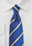 Cravate matase albastru cu dungi albastru inchis--Cravate Online