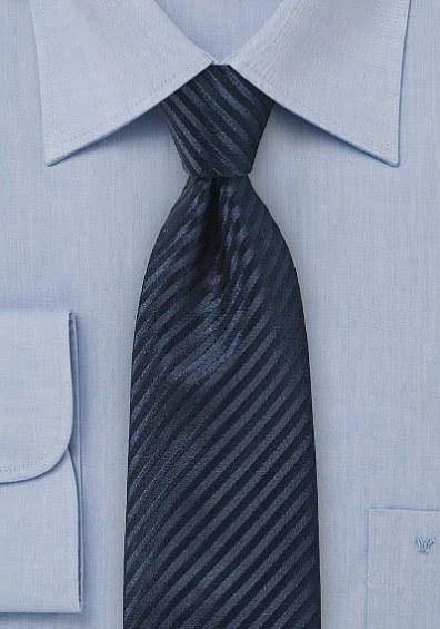 Cravate matase bleumarin cu dungi , 8.5 cm--Cravate Online
