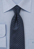 Cravate matase bleumarin cu dungi , 8.5 cm