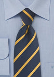 Cravate matase bleumarin galben--Cravate Online