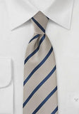 Cravate matase nisipiu marin cu dungi albastru inchis--Cravate Online