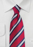Cravate matase rosu cu dungi albastru--Cravate Online