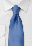 Cravate neteda albastra microfibra monocromatica--Cravate Online