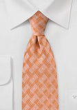 Cravate portocalii in carouri--Cravate Online
