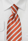 Cravate , portocaliu deschis cu dungi, matase--Cravate Online