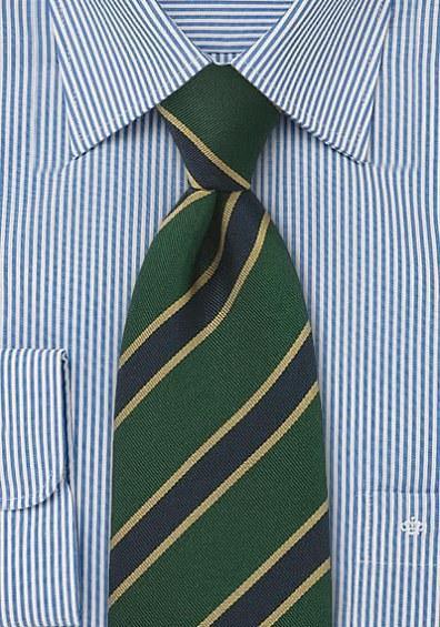 Cravate regimentala verde , dimensiuni mari, 160 cm--Cravate Online