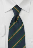 Cravate regimentala verde moulins, dimensiuni mari, 160 cm--Cravate Online