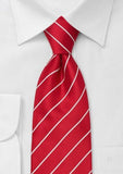 Cravate rosii cu dungi albe