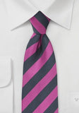 Cravate roz dungi negre
